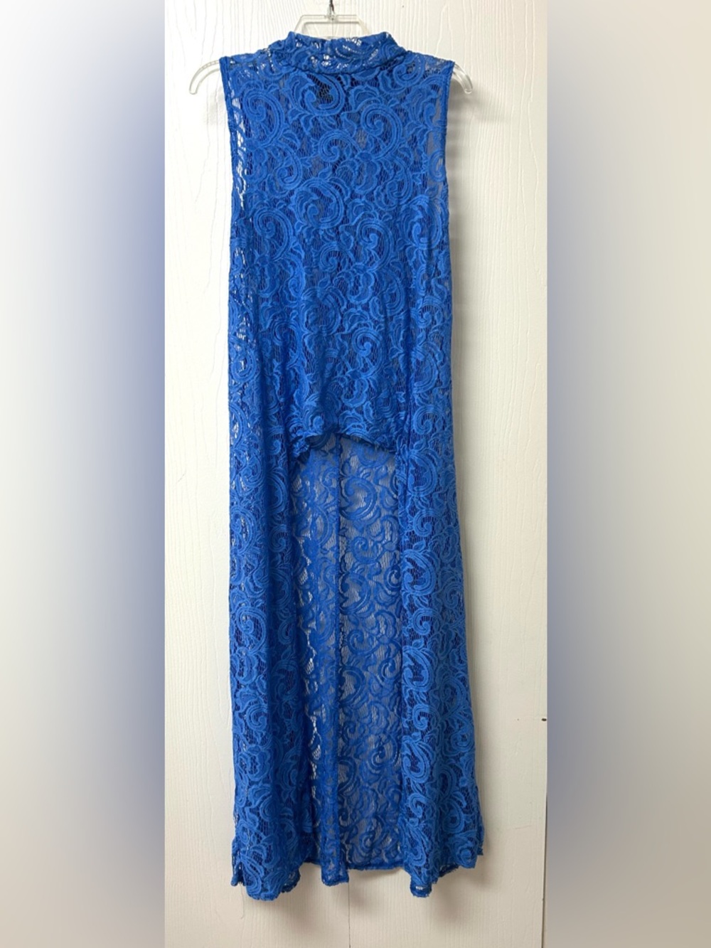 Ashley Stewart Royal Blue Lace High-Low Maxi Dress